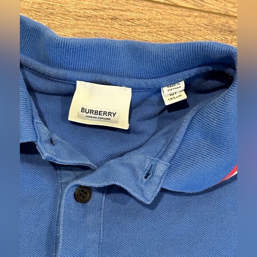 Burberry Boys (10) Jerome Classic Polo Shirt in Blue - Picture 3 of 8